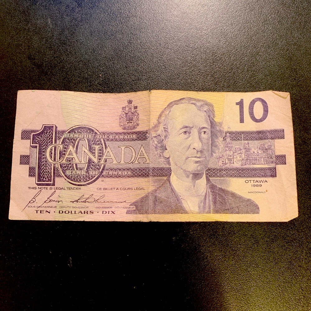 CANADA 10 DOLLARS 1989 PARLIAMENT UNC OSPREY INFLIGHT CURRENCY Canadian
